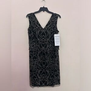 NWT Ashro black and gold dress, size 22W